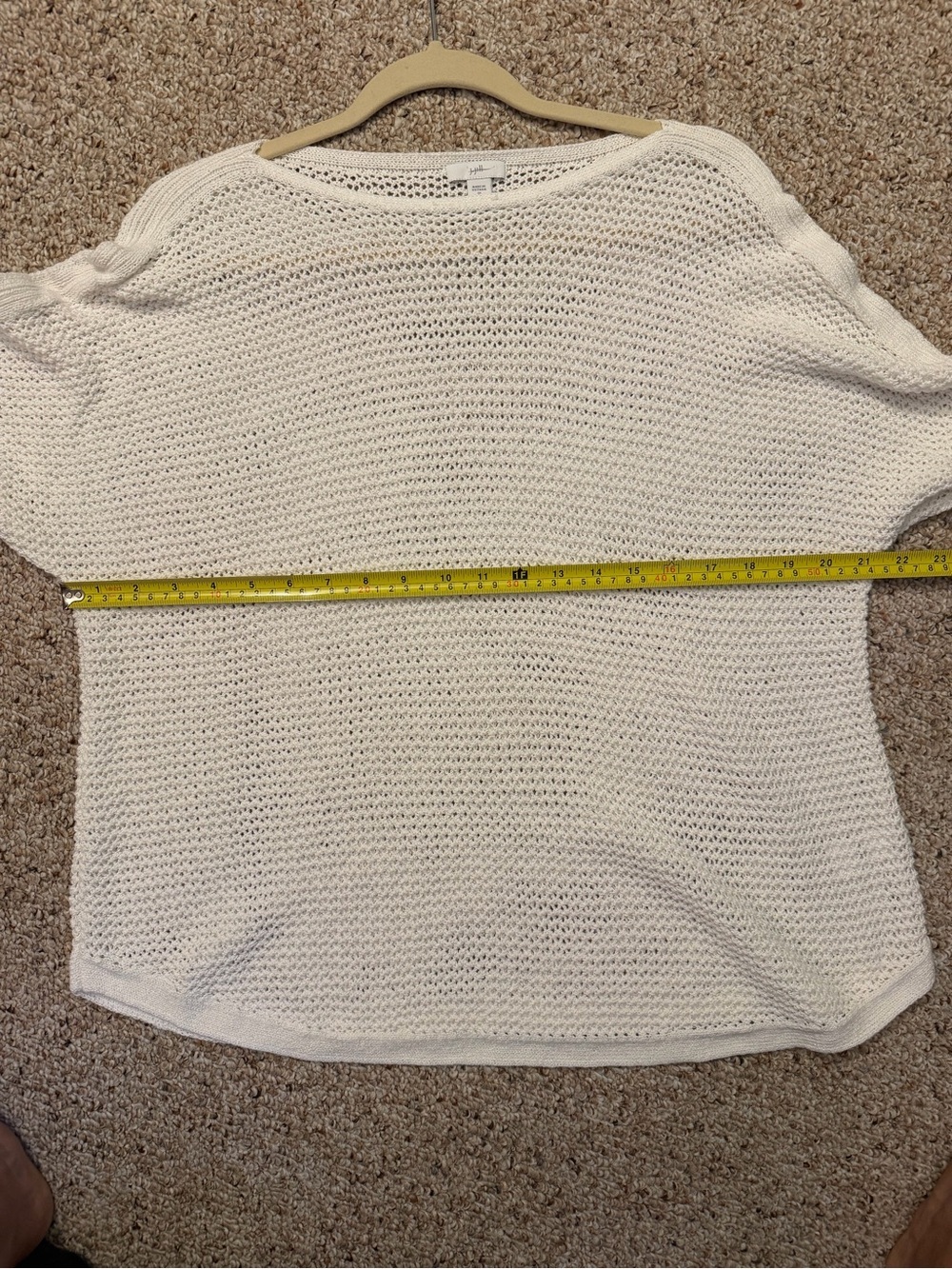 J. Jill Lightweight Open-Weave Sweater in Cream - Picture 6 of 7